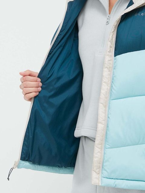 Columbia kurtka Puffect Color Block Jkt damska kolor turkusowy zimowa 1955101