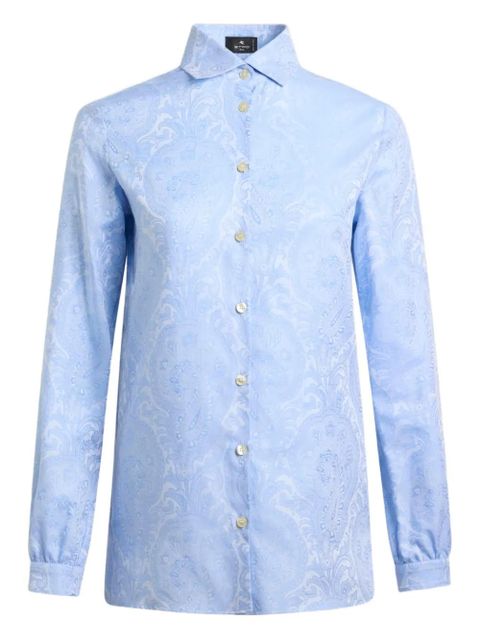 ETRO jacquard-motif cotton shirt - Blue - zdjęcie produktu nr 1