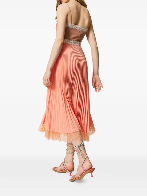 TWINSET x Myfo pleated dress - Orange