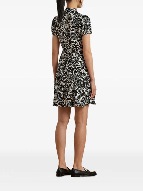 Lauren Ralph Lauren floral-print short-sleeve mini dress - Black