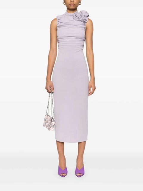 Magda Butrym mock-neck ruched midi dress - Purple