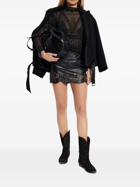 ISABEL MARANT floral laser-cut skirt - Black - zdjęcie produktu nr 2