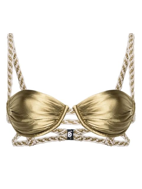 Isa Boulder braided-straps bikini top - Green - zdjęcie produktu nr 1