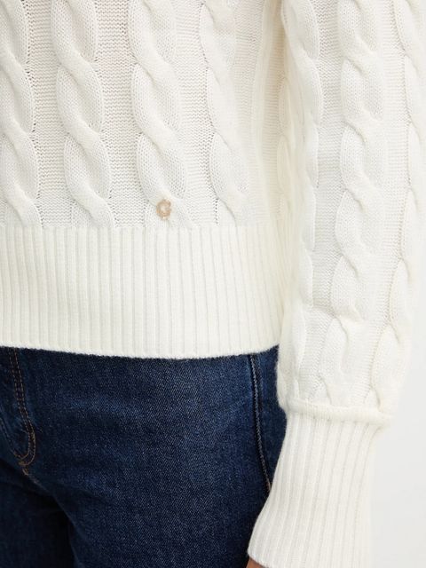 Guess sweter z dodatkiem wełny ELSA damski kolor beżowy z golfem W5BR30 Z1192