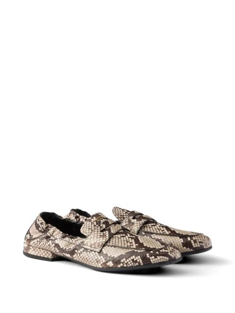 Prada Shuffle printed Ayers leather loafers - Brown - zdjęcie produktu nr 2