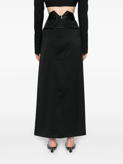 MM6 Maison Margiela pleat-detailing maxi skirt - Black