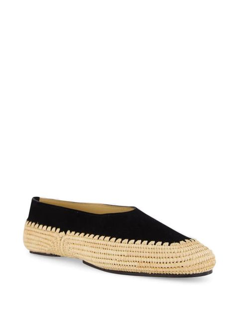 Gabriela Hearst Strength suede raffia loafers - Neutrals - zdjęcie produktu nr 1