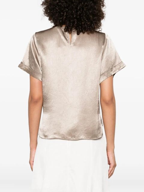 Simkhai satin short-sleeve blouse - Neutrals - zdjęcie produktu nr 2