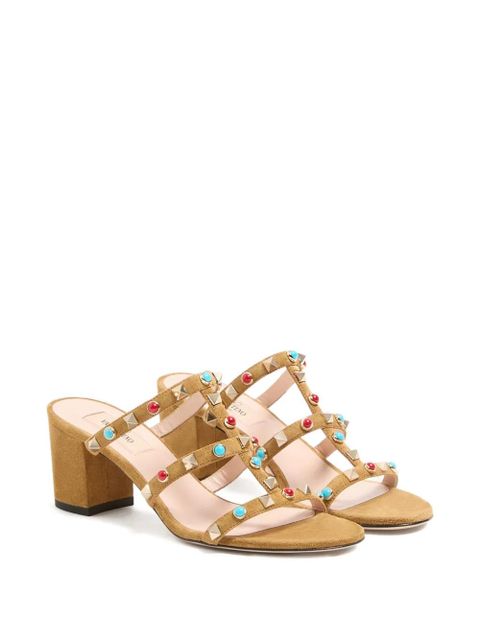 Valentino Garavani Rockstud cabochon-embellished leather sandals - Brown - zdjęcie produktu nr 2