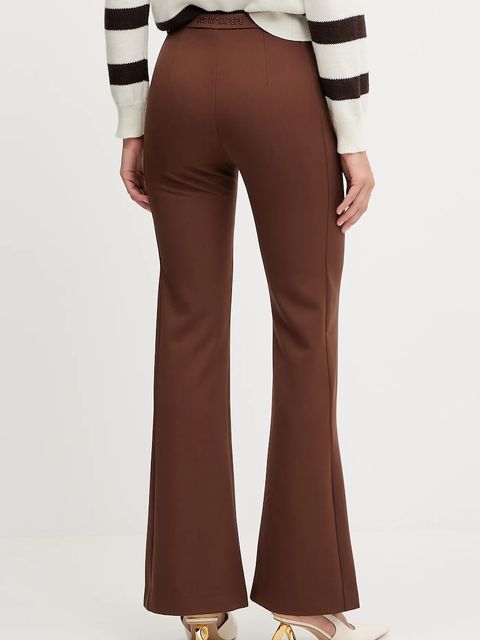 Patrizia Pepe spodnie damskie kolor brązowy szerokie medium waist 8P0754 A623