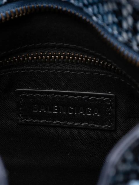 Balenciaga mini City snakeskin-effect tote bag - Blue