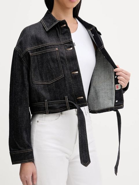 HUGO kurtka jeansowa kolor granatowy przejściowa 50558837