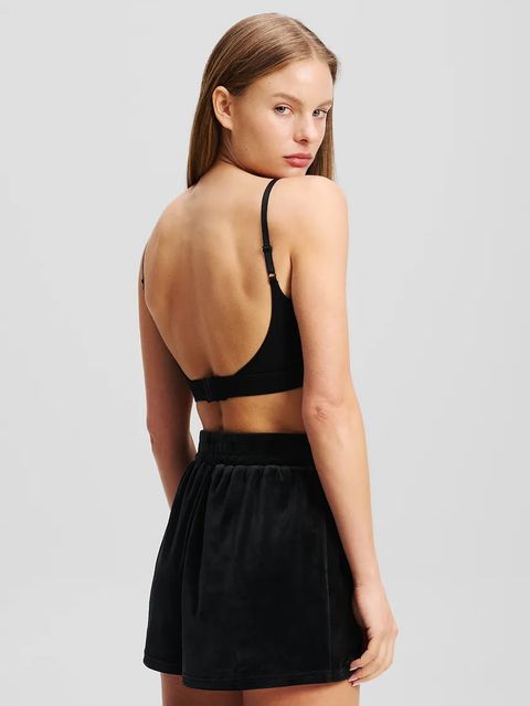 Karl Lagerfeld szorty damskie kolor czarny gładkie high waist A2W44001 - zdjęcie produktu nr 2