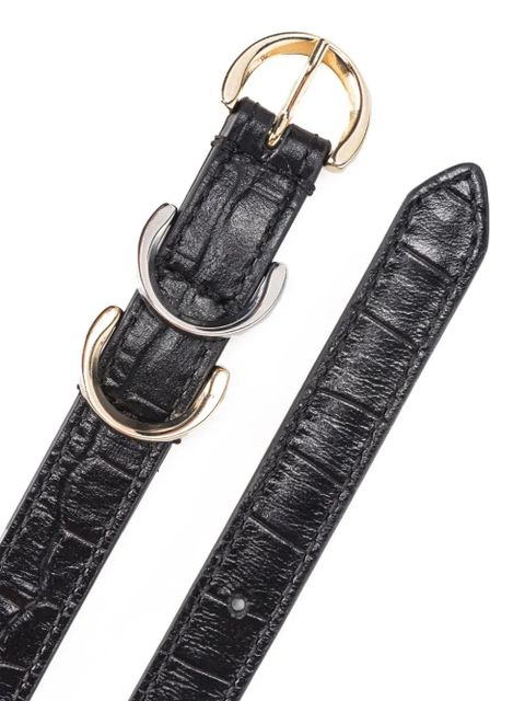 PINKO crocodile-effect leather belt - Black - zdjęcie produktu nr 2