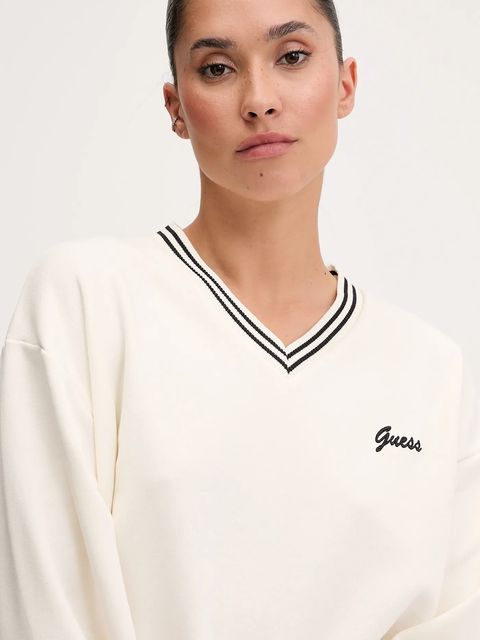 Guess bluza IRIS damska kolor beżowy gładka V5GQ07 KCRT1