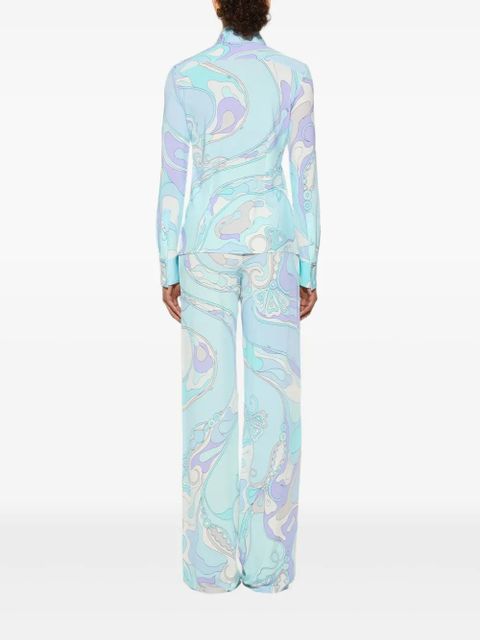 PUCCI orchidee-print shirt - Blue