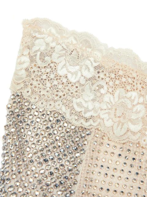 Self-Portrait crystal-lace maxi dress - Neutrals