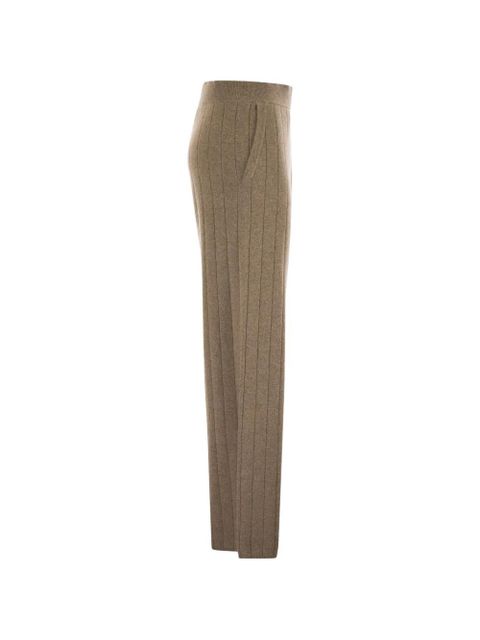 Max Mara ribbed wide-leg jardin track pants - Neutrals