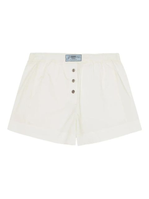 GANNI logo-patch shorts - White - zdjęcie produktu nr 1
