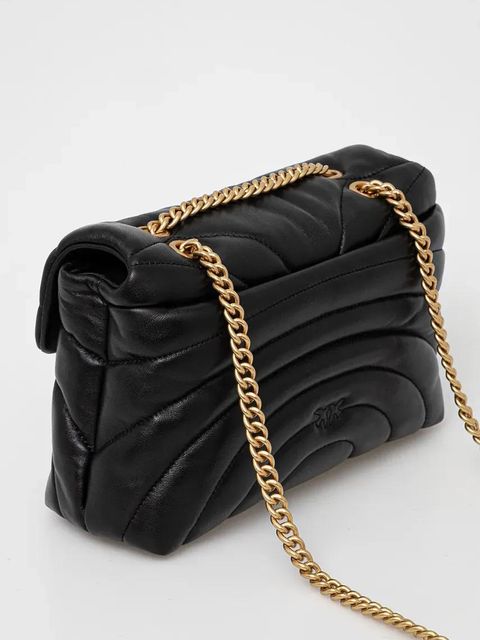 Pinko torebka skórzana kolor czarny 100038 A1EX