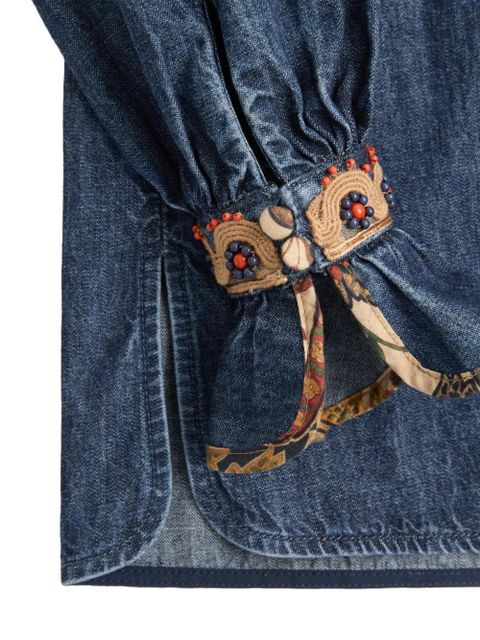 Valentino Garavani embroidered chambray blouse - Blue