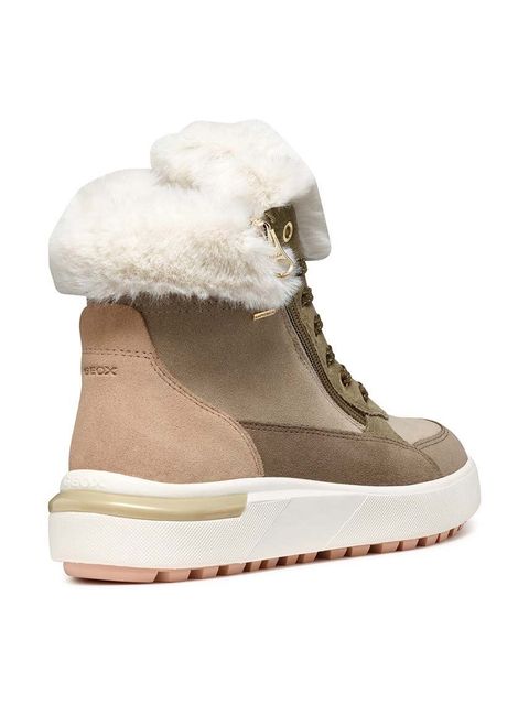 Geox botki zamszowe D DALYLA B ABX damskie kolor beżowy na płaskim obcasie ocieplone D26QSA 022BH CB31Q