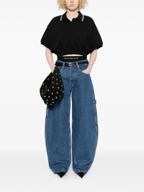 Alexander Wang cropped polo top - Black - zdjęcie produktu nr 2