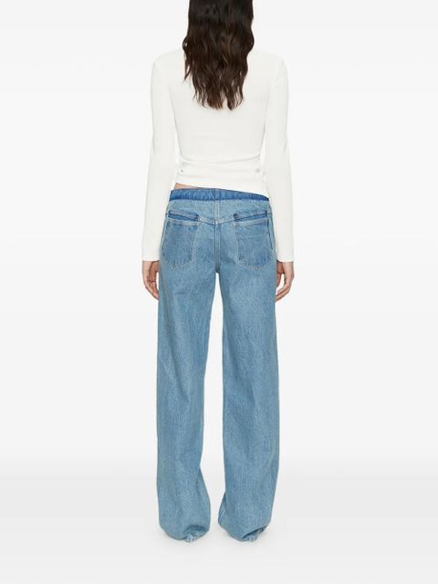 Christopher Esber crystal pendant open twist long sleeve top - Blue