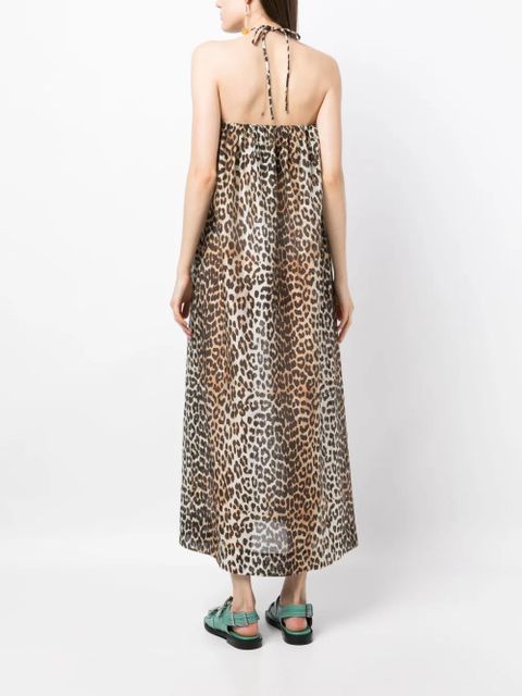 GANNI leopard-print halterneck maxi dress - Brown - zdjęcie produktu nr 2