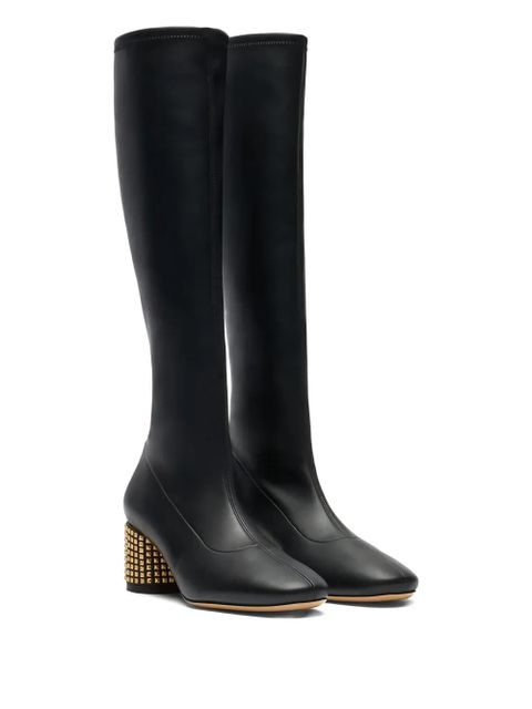Casadei 50mm leather knee-high boots - Black