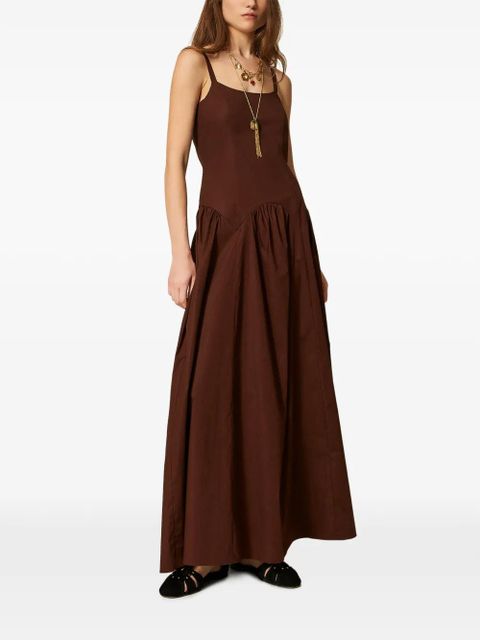 TWINSET maxi poplin dress - Brown - zdjęcie produktu nr 2