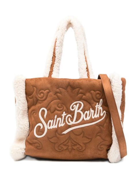 MC2 Saint Barth shearling-trim tote bag - Brown