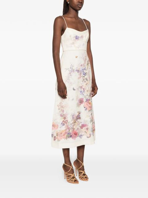 ZIMMERMANN floral-print midi dress - Neutrals
