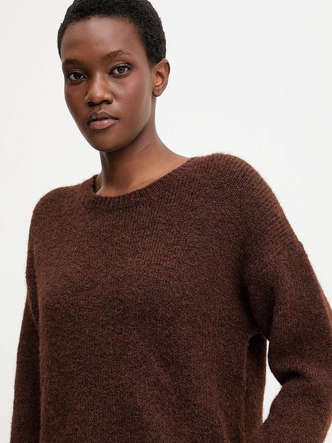 Answear.LAB sweter z wełną damski kolor brązowy