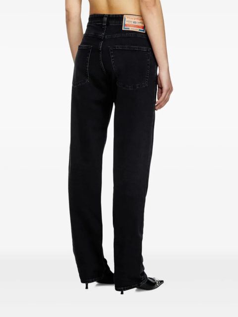 Diesel high-waisted straight-leg jeans - Black
