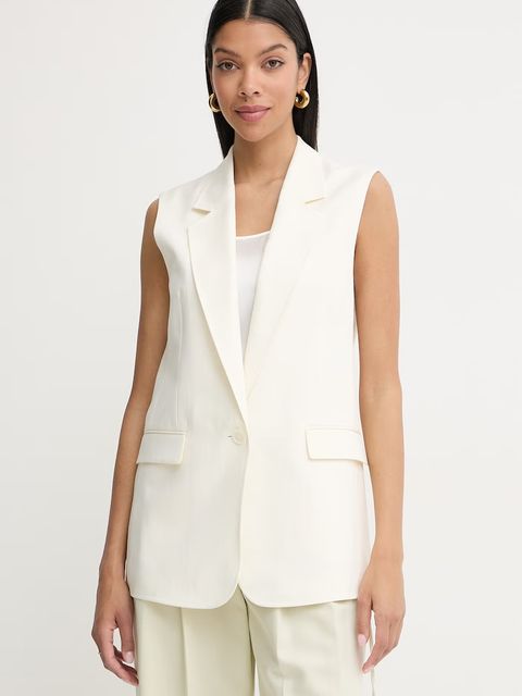 BOSS Orange kamizelka jednorzędowa damska z dodatkiem lnu C_Jakily - zdjęcie produktu nr 1