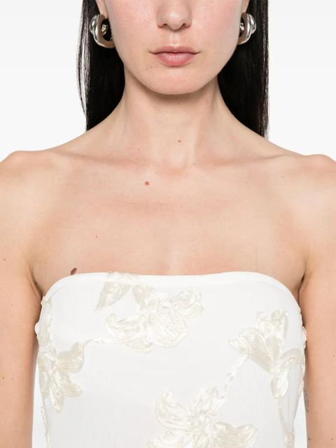 ROTATE BIRGER CHRISTENSEN floral-appliqué tulle maxi dress - White