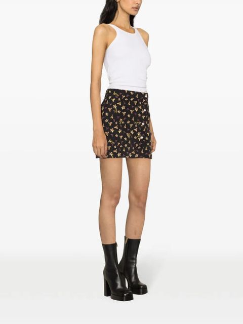 ROTATE BIRGER CHRISTENSEN floral-pattern jacquard miniskirt - Black