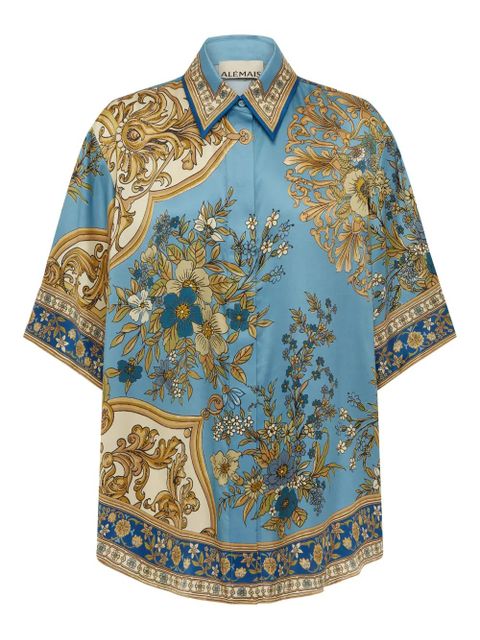 ALEMAIS floral-pattern silk shirt - Blue - zdjęcie produktu nr 1