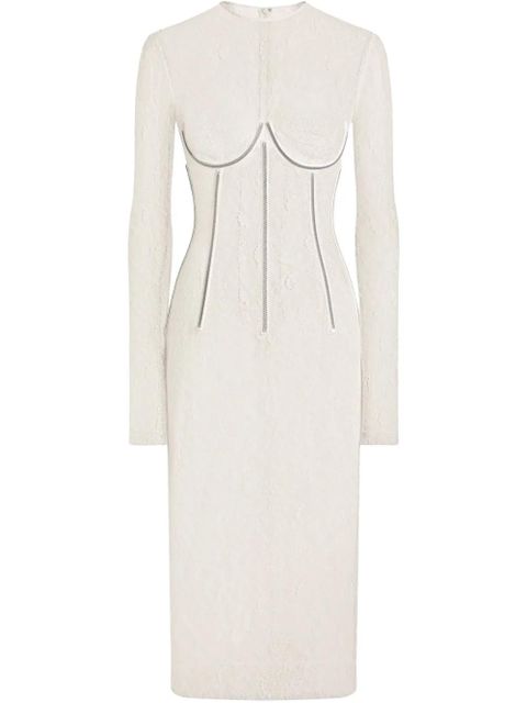 Dolce & Gabbana corded-lace midi dress - White - zdjęcie produktu nr 1