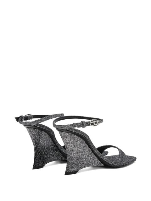 Diesel 90mm D-Amber wedge sandals - Grey