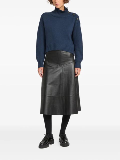 Yves Salomon button high-neck sweater - Blue - zdjęcie produktu nr 2