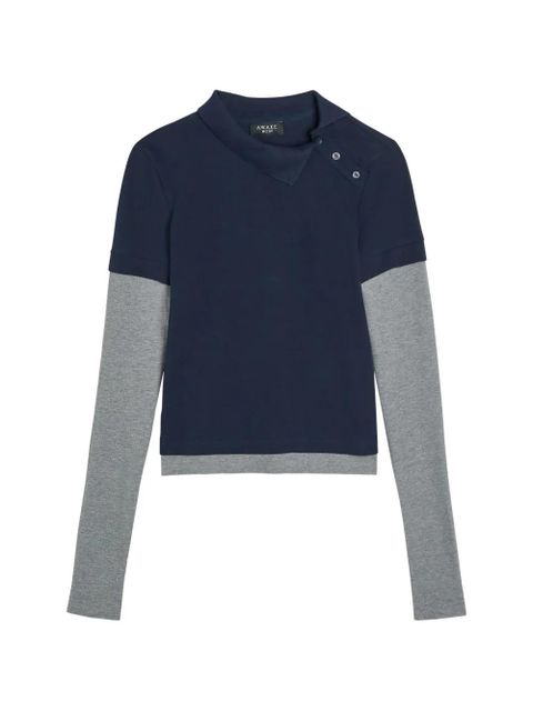 A.W.A.K.E. Mode asymmetric polo shirt - Blue - zdjęcie produktu nr 1
