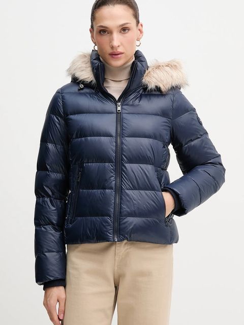 Tommy Hilfiger kurtka puchowa kolor granatowy przejściowa WW0WW47354