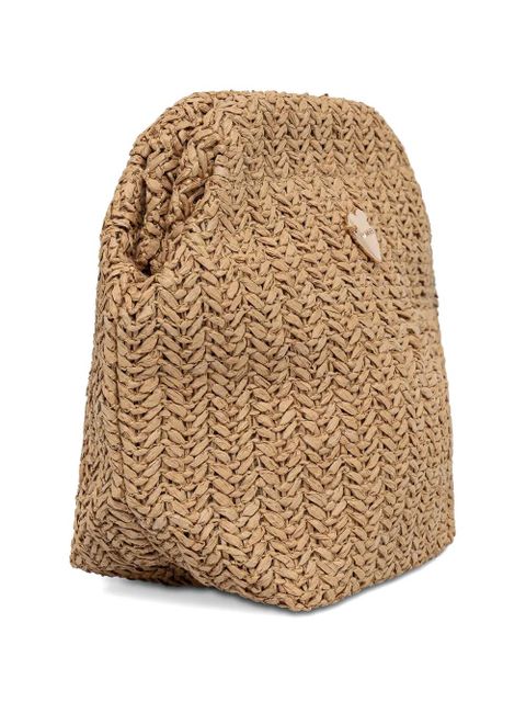 TWINSET woven heart-plaque make up bag - Neutrals