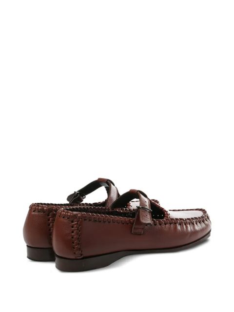 Hereu buckle braided shoes - Brown