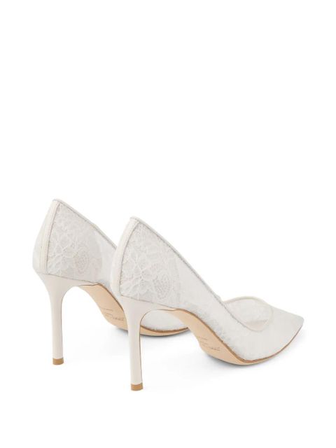 Jimmy Choo Romy lace pointed pumps - White