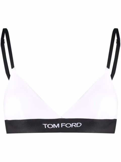 TOM FORD waistband-logo triangle bra - White - zdjęcie produktu nr 1