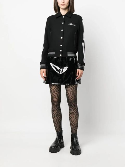 AMIRI logo-embroidered felted bomber jacket - Black - zdjęcie produktu nr 2