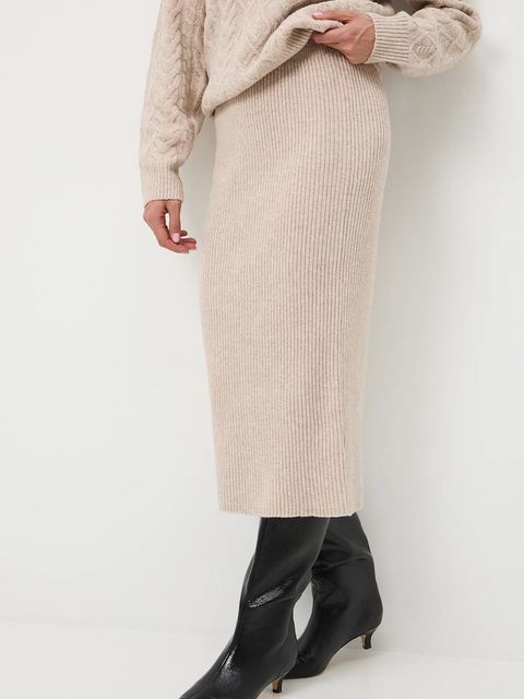 Medicine spódnica kolor beżowy maxi prosta